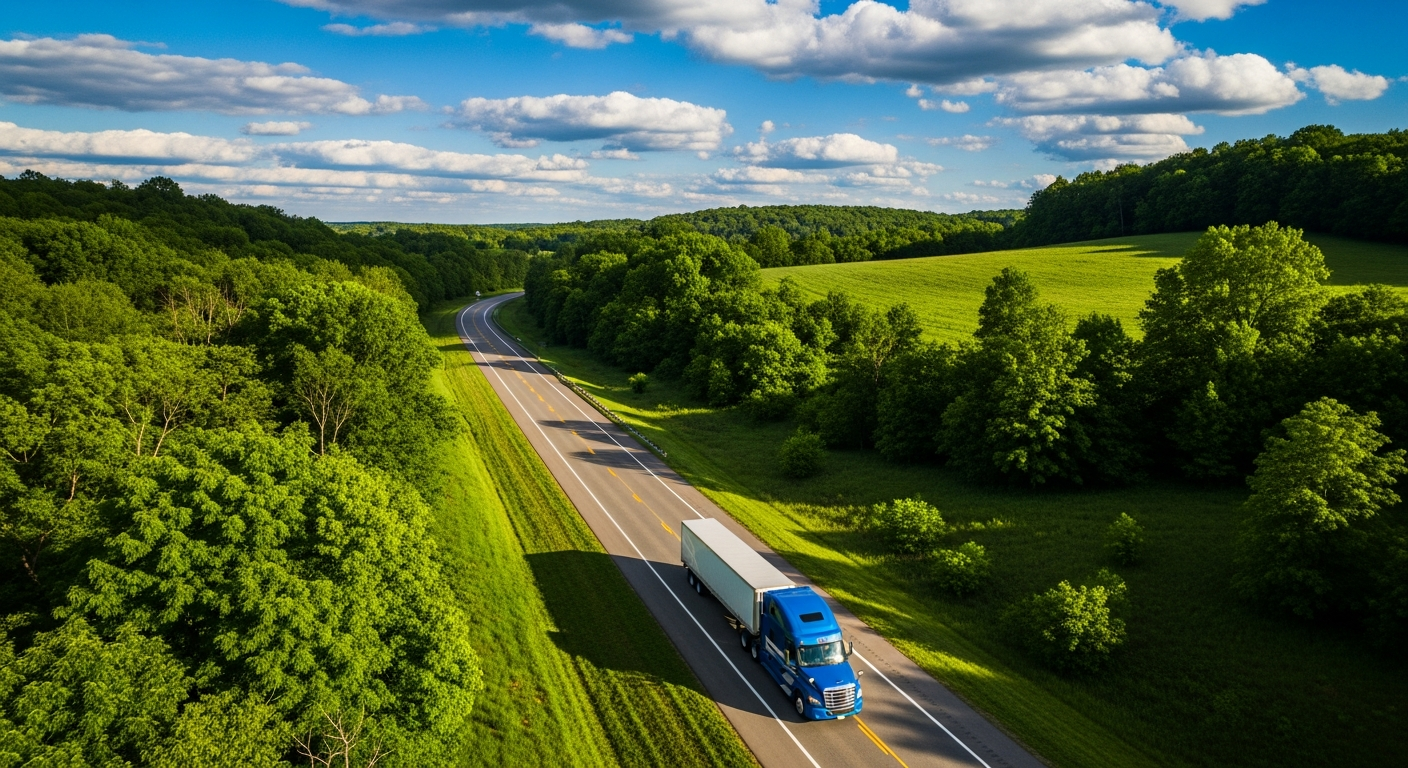 Commercial truck on highway